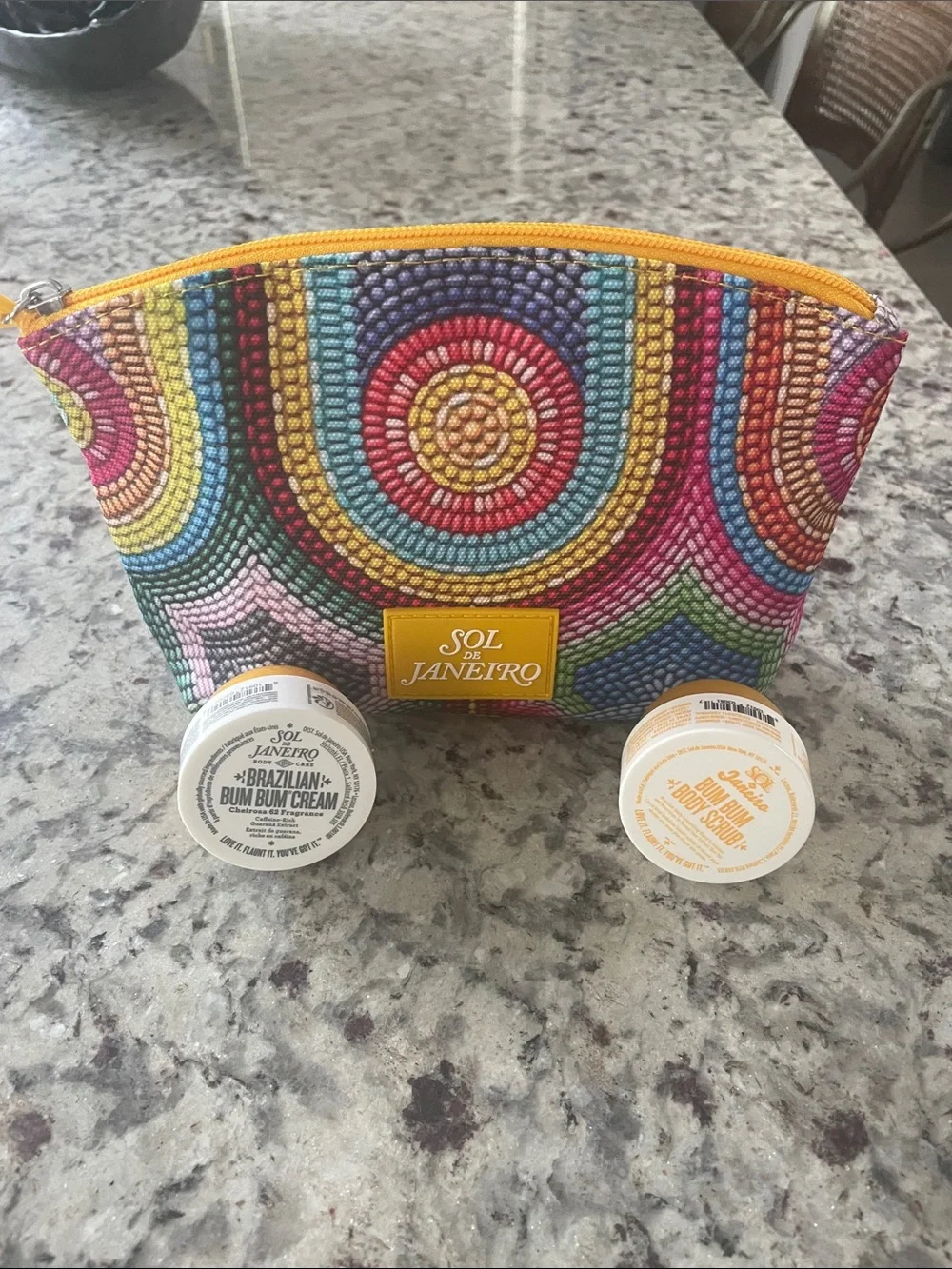 Sol de Janeiro Brazilian Bum Bum Cream and body scrub .7 oz ea makeup bag